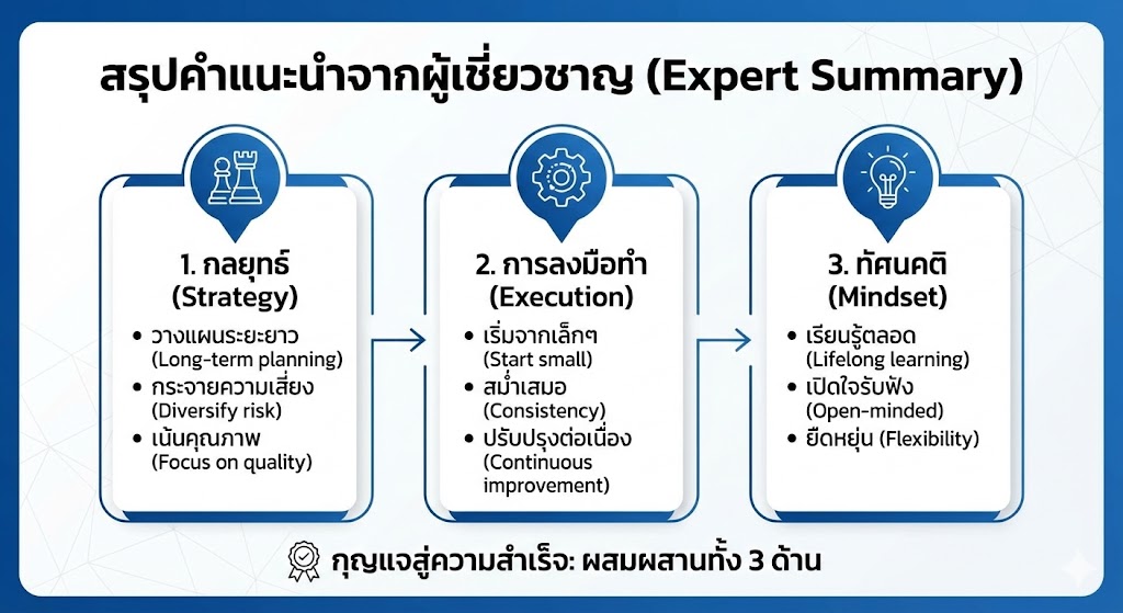 สรุปคำแนะนำจากผู้เชี่ยวชาญ (Expert Summary)