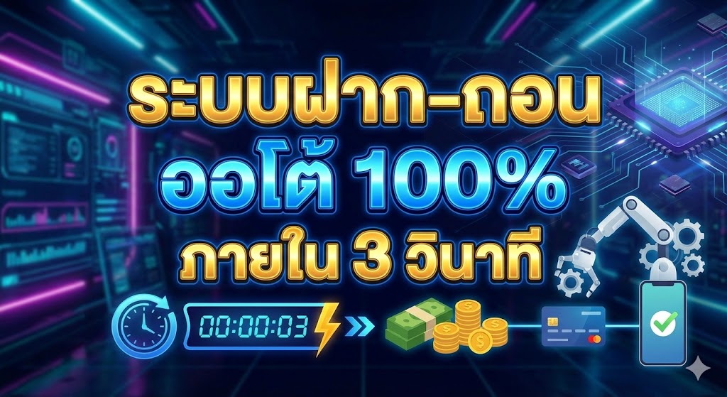 ระบบฝาก-ถอน ออโต้ 100% ภายใน 3 วินาที