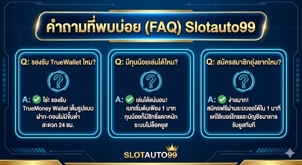 คำถามที่พบบ่อย (FAQ) เกี่ยวกับ Slotauto99