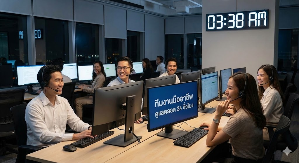 ทีมงานมืออาชีพ ดูแลตลอด 24 ชั่วโมง
