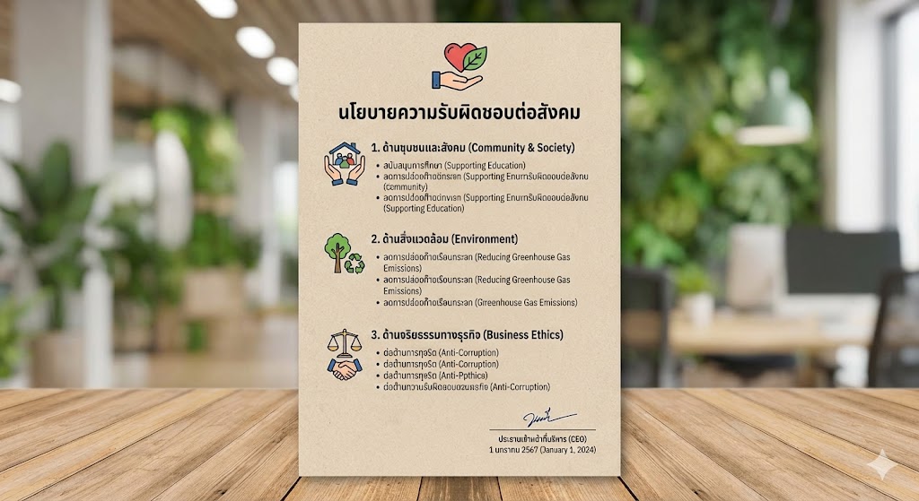 นโยบายความรับผิดชอบต่อสังคม (Corporate Social Responsibility)