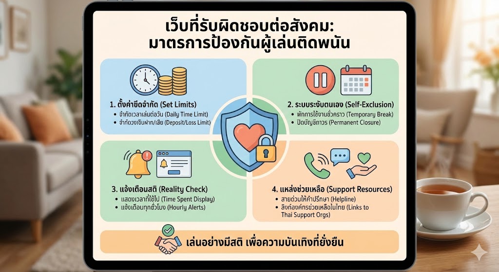 มาตรการป้องกันผู้เล่นติดพนัน — เว็บที่รับผิดชอบต่อสังคม