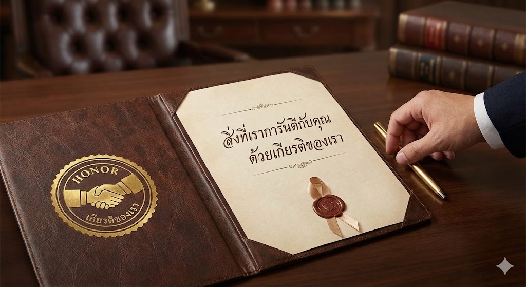 สิ่งที่เราการันตีกับคุณด้วยเกียรติของเรา