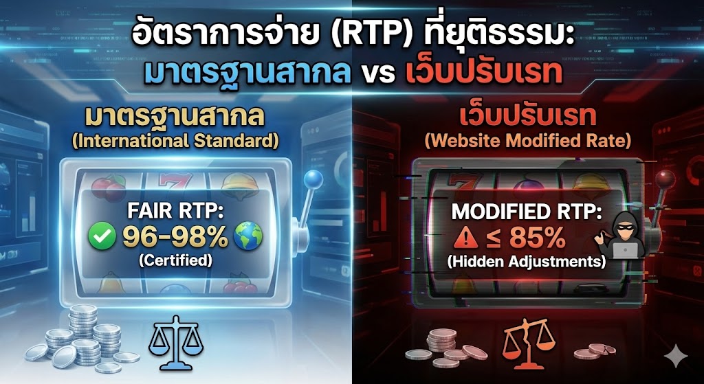 อัตราการจ่าย RTP ที่ยุติธรรม มาตรฐานสากล vs เว็บปรับเรท